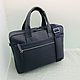 Men's business leather bag 'Charlston' (Dark blue). Men\'s bag. DragonBags - Men's accessories. My Livemaster. Фото №6
