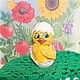 Ёлочная ватная игрушка Цыплёнок в скорлупке, Елочные игрушки, Санкт-Петербург,  Фото №1