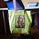 Beach Bag Green Textile Bag with Girl's Applique. Beach bag. mechty-o-lete. My Livemaster. Фото №6