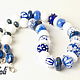 Blue and white short beads. Necklace. Grafoli jewellery. My Livemaster. Фото №4
