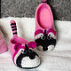 Felted Baby Pink Raccoon Slippers. Slippers. MURDASOVA OLGA Author's felt. Online shopping on My Livemaster.  Фото №2