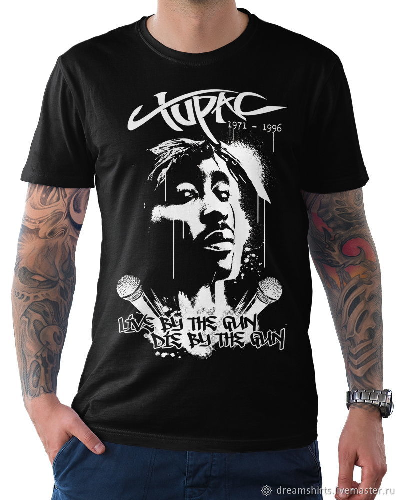 Футболка хлопковая "2Pac" в интернет-магазине на Ярмарке Мастеров ...