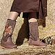 Order shoes: ROSA brown / Winter boots with embroidery on fur. Febe-handmade. Livemaster. . Ankle boot Фото №3