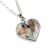 Украшения handmade. Livemaster - original item Heart pendant with tourmaline, pendant with tourmaline, heart pendant. Handmade.