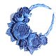 Leather choker rose Dance Blue Denim handmade flowers. Necklace. ms. Decorator. My Livemaster. Фото №5
