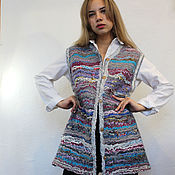 Одежда handmade. Livemaster - original item Felted vest with yarn. Handmade.