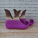 'Magic elf slippers' woolen felted ankle boots on the sole. Slippers. WOOLY COUTURE Svetlana. My Livemaster. Фото №4