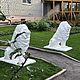 Garden sculpture of a seated lion concrete white large. Garden figures. ArtDecorOutdoor. Online shopping on My Livemaster.  Фото №2