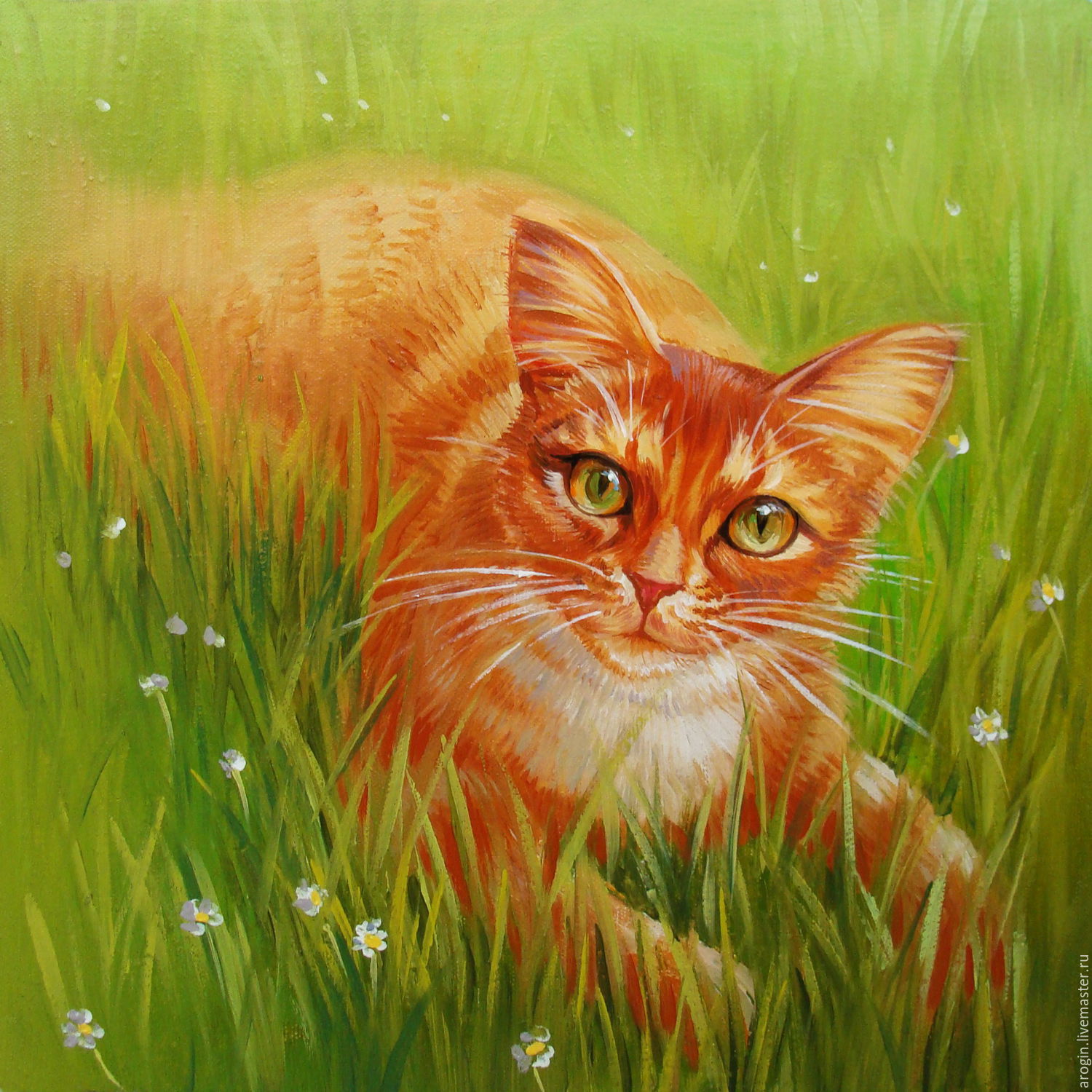 Открытки с рыжими котами. Рыжий кот арт. Рыжая кошка живопись. Рыжие коты в живописи. Рыжий котик.
