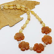 Работы для детей, handmade. Livemaster - original item Beads made of natural aventurine Sunny glade 48 cm. Handmade.