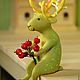 Войлочная игрушка Зеленый олень, Войлочная игрушка, Хейдельберг,  Фото №1
