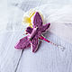 Pink dragonfly brooch, beaded brooch for wedding. Brooches. Soleatoys. My Livemaster. Фото №4