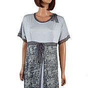 Одежда handmade. Livemaster - original item Gray knitted elegant dress for summer 