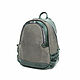 Women's grey-green Leather Backpack with Embossed Mod. R23t-441. Backpacks. Natalia Kalinovskaya. Online shopping on My Livemaster.  Фото №2