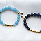 Personalized bracelets made of lapis lazuli and agate, Bead bracelet, Moscow,  Фото №1