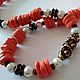 Necklace Beads 'Sea treasure' coral Pearl Natur, Necklace, Moscow,  Фото №1
