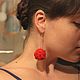 Серьги "Розариум".Большие шары из алых роз. Серьги классические. CrazyKet. Ярмарка Мастеров.  Фото №6