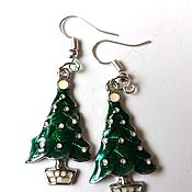 Украшения handmade. Livemaster - original item Classic earrings: Christmas tree earrings. Handmade.