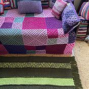 Для дома и интерьера handmade. Livemaster - original item Knitted rectangular rug with longitudinal stripes. Handmade.