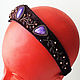 Velvet rim decoration with charoite Lilac stone. Headband. ArtelL. My Livemaster. Фото №4