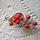 Order Vintage flower Brooch Coral Pearl Silver double Austria-Hungary. Czechvintage (Czechvintage). Livemaster. . Vintage brooches Фото №3