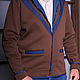 Order Men's warm jacket with zipper, casual jacket brown. Lara (EnigmaStyle). Livemaster. . Sweatshirts for men Фото №3