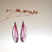 Украшения handmade. Livemaster - original item Transparent Wings Earrings Dragonfly Butterfly Insects Epoxy Resin 3. Handmade.