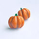 Pumpkin stud earrings, poussettes, poussettes with pumpkin polymer clay, Stud earrings, Voronezh,  Фото №1
