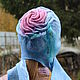 Felted beanie hat 'rose' ears-scarf, Caps, Verhneuralsk,  Фото №1
