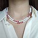 Necklace made of Beads Vintage Monet Long Beads white Red choker. Vintage necklace. KATE'S VINTAGE jewelry. Online shopping on My Livemaster.  Фото №2