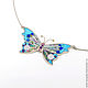 Necklace BUTTERFLY. Turquoise, lapis lazuli, mother of pearl. NECKLACE CUSTOM. Necklace. ARIEL - MOSAIC. My Livemaster. Фото №5