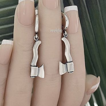 Серебряные серьги Топоры. . Украшения ручной работы - Ярмарка Мастеров Украшения ручной работы. Ярмарка Мастеров - ручная работа Серебряные серьги Топоры. Handmade.