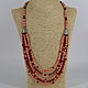 Necklace of coral and rhodonite multi-row 'Chic'. Necklace. Magic box. My Livemaster. Фото №5