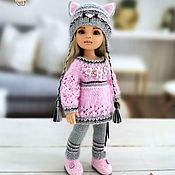 Куклы и игрушки handmade. Livemaster - original item Clothes for Paola Reina dolls. Gray-pink suit 