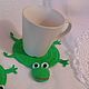 STAND the FROG under a hot mug Cup knitted. Hot stand. Gala Devi (crochet design). My Livemaster. Фото №4