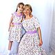 Dress for mother and daughter cotton 'Delicate rose', Dresses, Tikhoretsk,  Фото №1