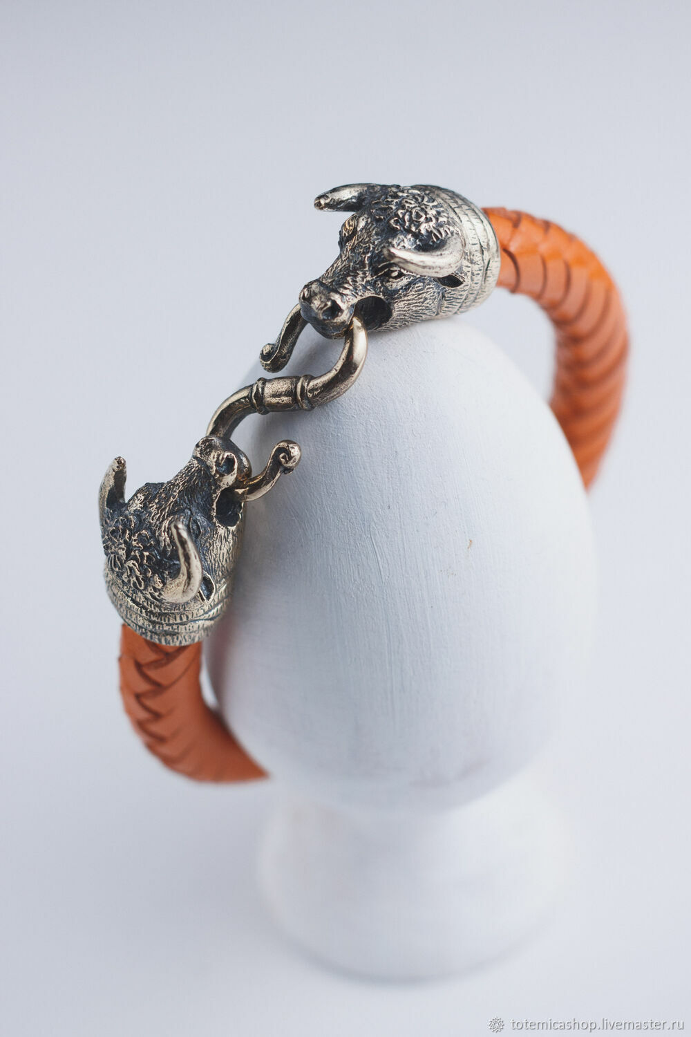 Bull (Taurus) Bracelet | Bronze | Premium Leather, Braided bracelet, Moscow,  Фото №1
