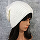 Order Beanie hat knitted Hooligan White. Space Cat Knitting. Livemaster. . Caps Фото №3