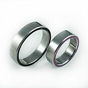 Украшения handmade. Livemaster - original item Wedding rings with black onyx and pink sugilite. Handmade.