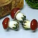 Бусины стеклянные Лэмпворк "гриб Белый" Стекло lampwork. Бусины. Оксана Искуснова украшения лэмпворк (SOVARTstudio). Ярмарка Мастеров.  Фото №4