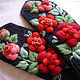 Mittens with embroidery 'Red rose', Mittens, Gribanovsky,  Фото №1