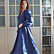 Vestido Boho de manga larga de lino azul-Selena, Dresses, Anapa,  Фото №1