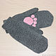 Mittens with paws Cat Siamese women's knit. Mittens. Space Cat Knitting. My Livemaster. Фото №5
