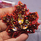 Set for creating a brooch Maple leaf red with a master class. Embroidery kits. agraf. My Livemaster. Фото №6