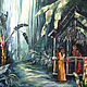 Bali oil Painting 50h70 cm tropics palm trees jungle two friends, Pictures, Moscow,  Фото №1