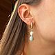 Серьги с жемчугом и варисцитом. Серьги классические. Katerina Moroz accessories for you (katerinamoroz). Интернет-магазин Ярмарка Мастеров.  Фото №2