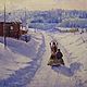 Картина маслом Зима на санях, Картины, Москва,  Фото №1