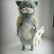 Куклы и игрушки handmade. Livemaster - original item Cat angel felted cats cats kittens. Handmade.