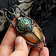  " Scarabaeidae ". Брошь-булавка. Valeria Belova (Дом Лунной Росы). Ярмарка Мастеров.  Фото №6