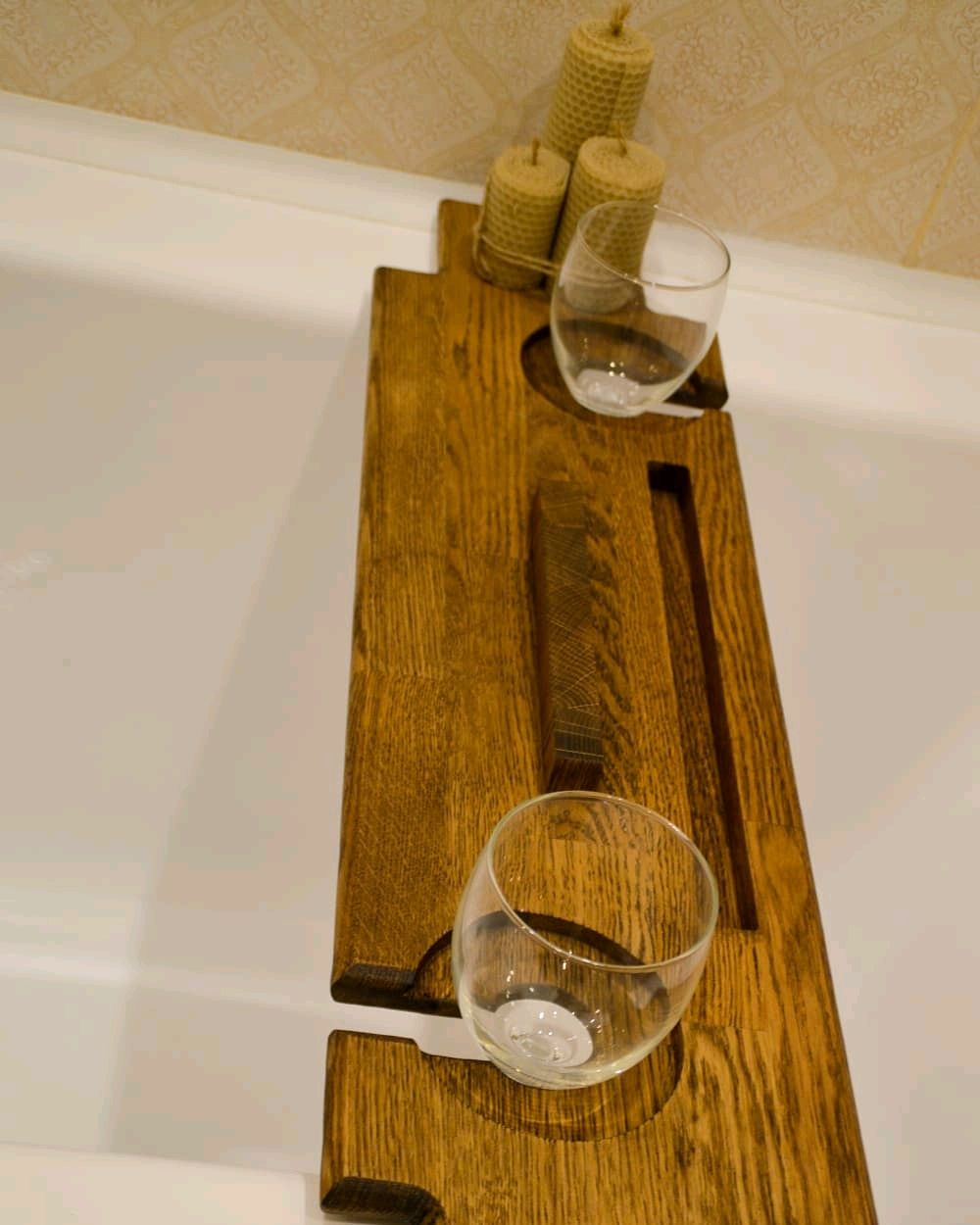 полка для ванны под вино деревянная